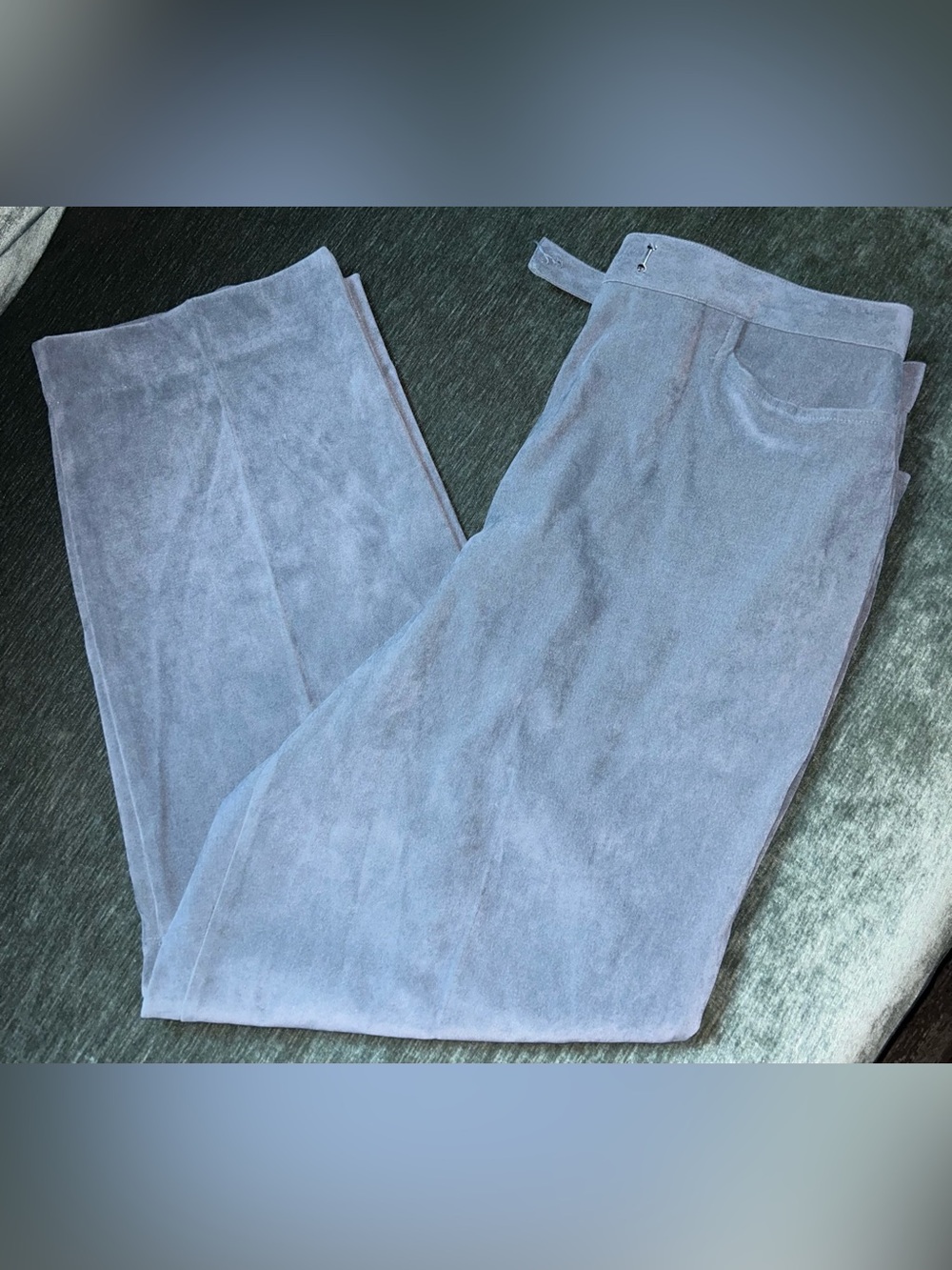 Vintage Light Blue Velvet Dress Pants